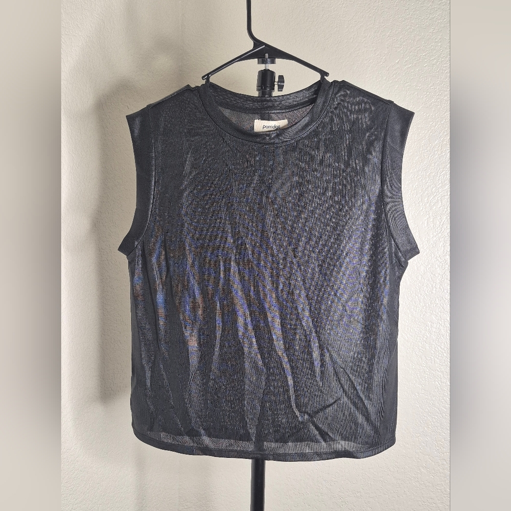 Porridge Trendy Black Sheer Tank Top